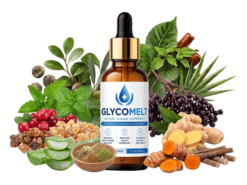 GlycoMelt natural liquid blood sugar support supplement bottle